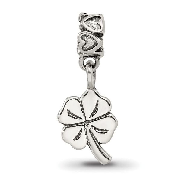 Kazi Luxury Collection Sterling Silver 4-Leaf Clover Dangle Reflections Bead - Picture 5 of 6